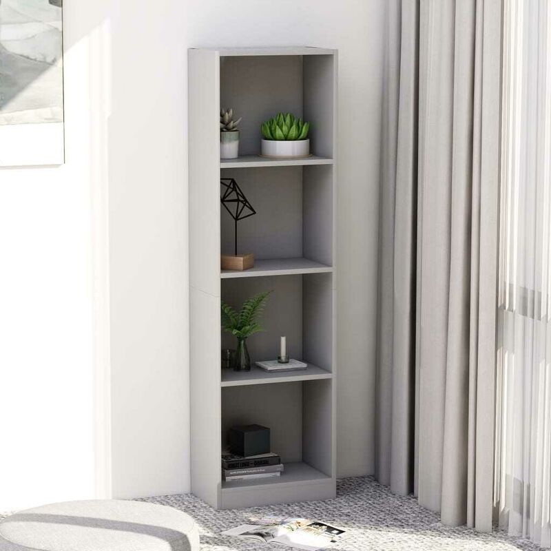 

Estantería de 4 niveles de aglomerado gris 40x24x142 cm - Hommoo