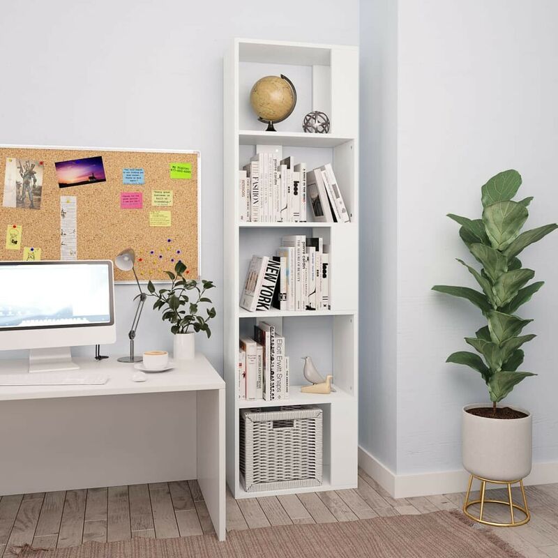 

Estantería/divisor de espacios aglomerado blanco 45x24x159cm - Hommoo