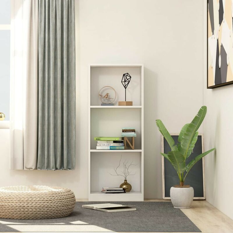 

Estantería librería 3 niveles aglomerado blanco 40x24x108 cm - Hommoo