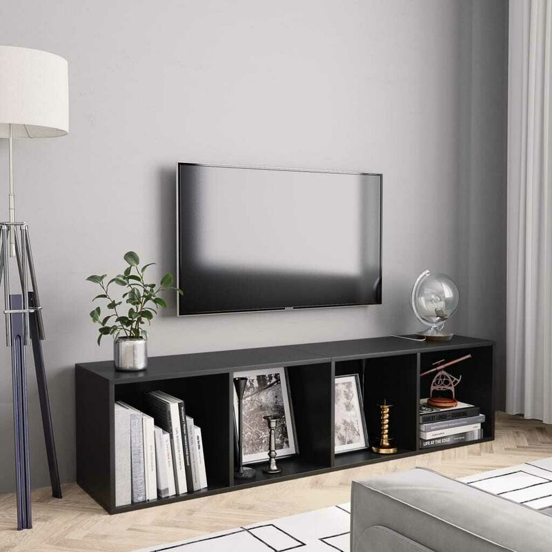 

Estantería/mueble para TV negro 143x30x36 cm - Hommoo