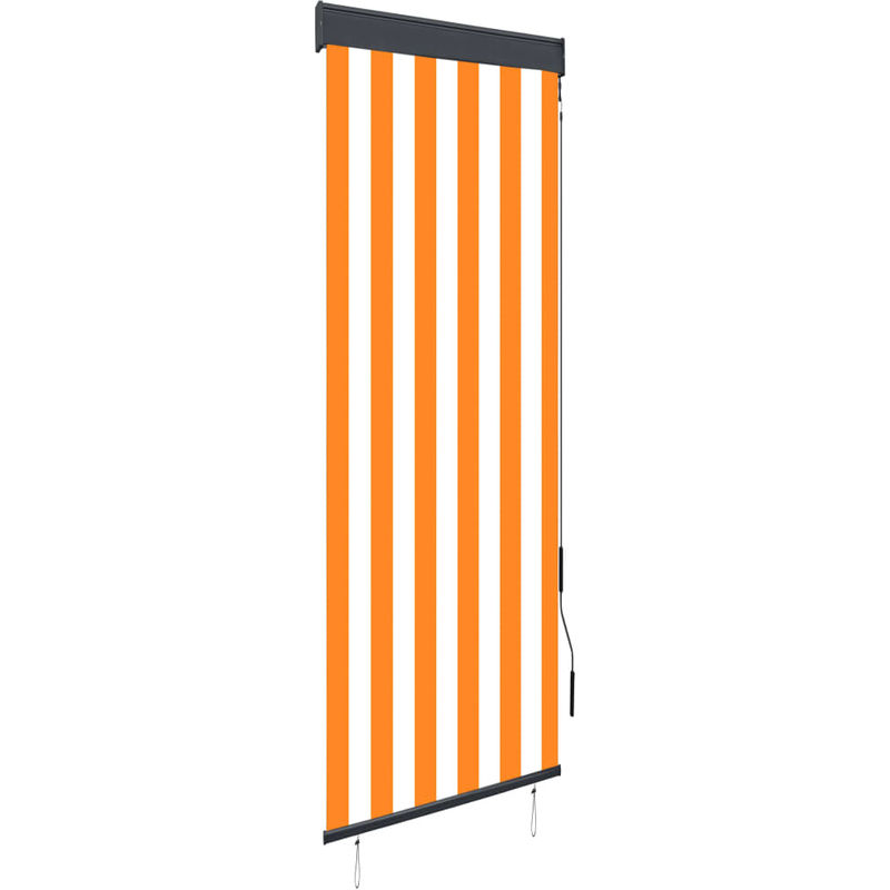 

Estor enrollable de exterior blanco y naranja 60x250 cm - Hommoo