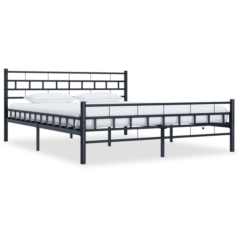 

Estructura de cama de acero negra 140x200 cm - Hommoo