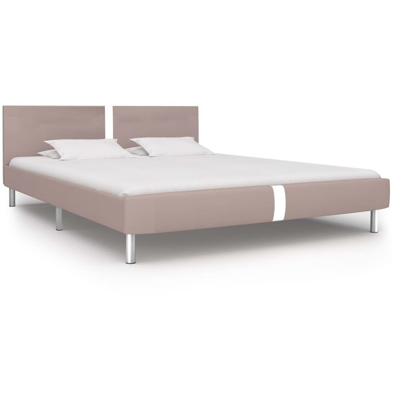 

Estructura de cama de cuero sintético capuchino 180x200 cm - Hommoo