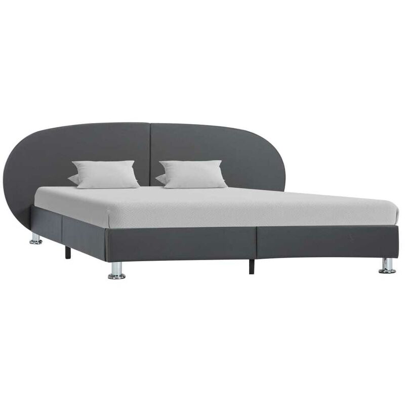 

Estructura de cama de cuero sintético gris 180x200 cm - Hommoo
