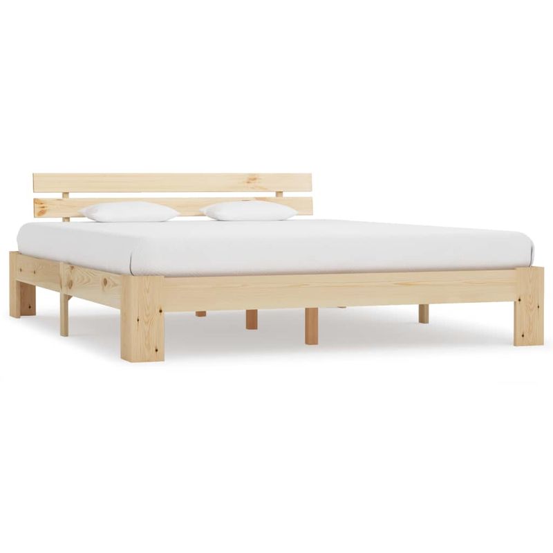 

Estructura de cama de madera maciza de pino 160x200 cm - Hommoo