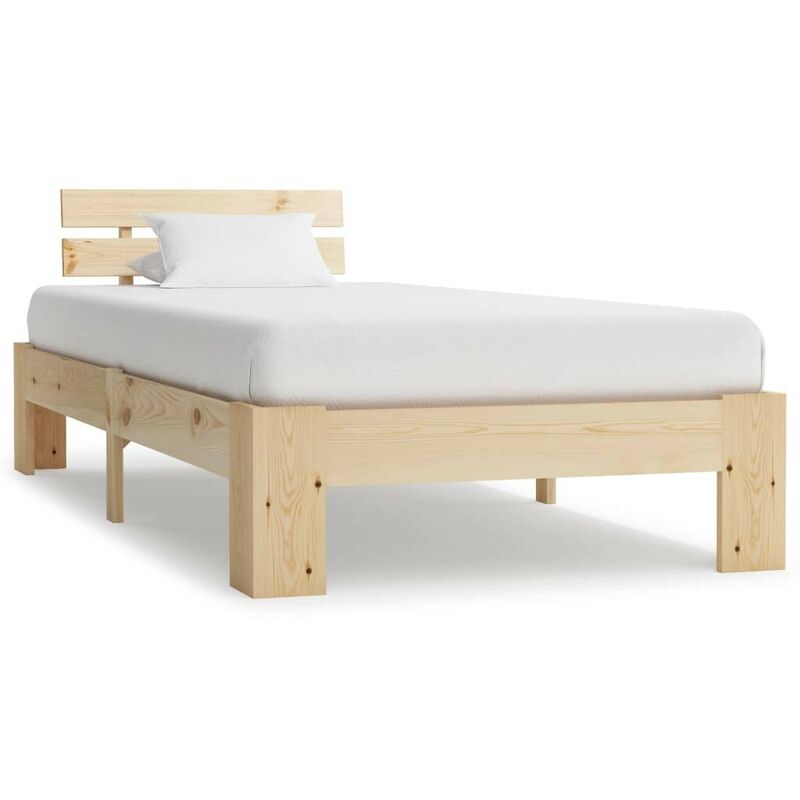 

Estructura de cama de madera maciza de pino 90x200 cm - Hommoo