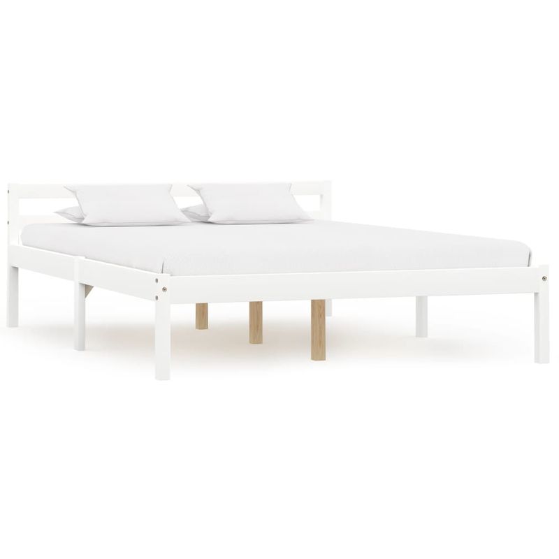 

Hommoo Estructura de cama de madera maciza de pino blanco 140x200 cm