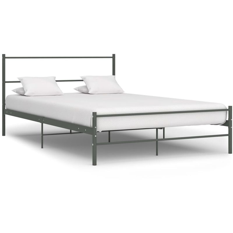 

Estructura de cama de metal gris 160x200 cm - Hommoo