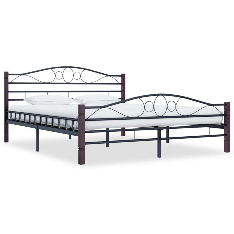 

Estructura de cama de metal negra 160x200 cm - Hommoo