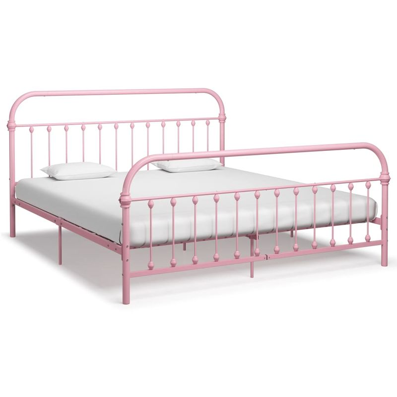 

Estructura de cama de metal rosa 180x200 cm - Hommoo