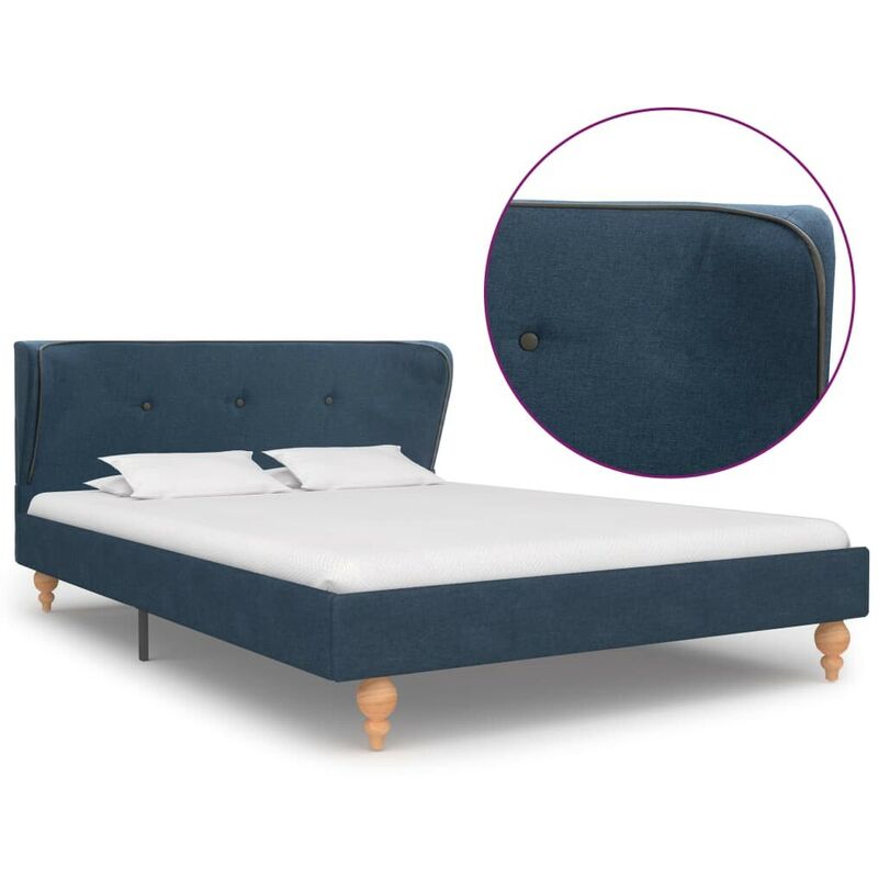 

Estructura de cama de tela azul 120x200 cm - Hommoo