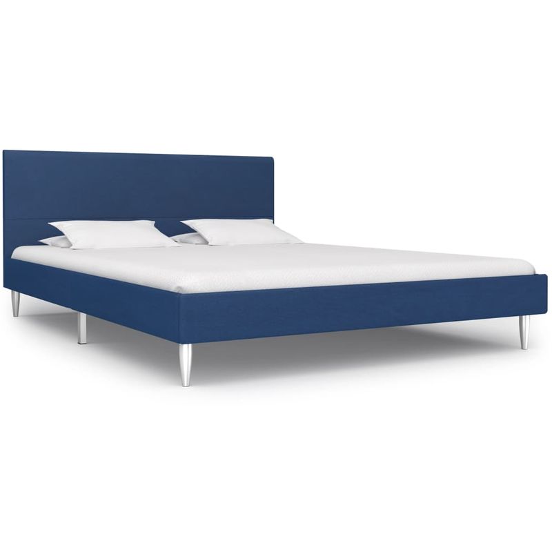 

Estructura de cama de tela azul 140x200 cm - Hommoo