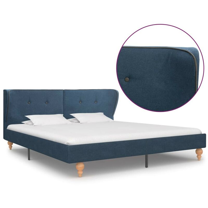 

Estructura de cama de tela azul 180x200 cm - Hommoo