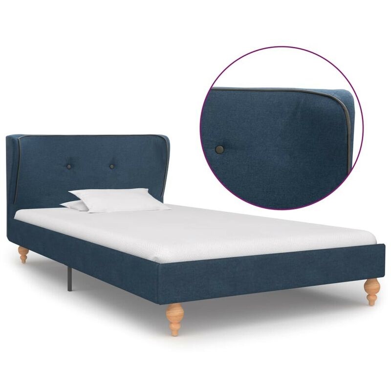 

Estructura de cama de tela azul 90x200 cm - Hommoo