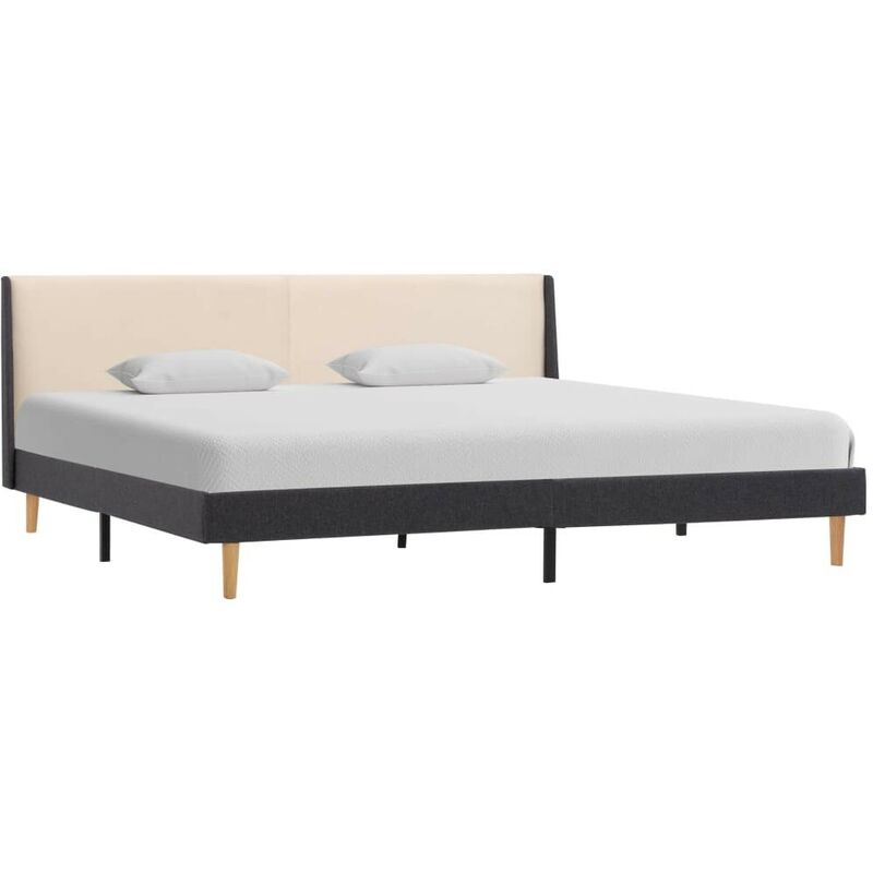 

Estructura de cama de tela color crema 160x200 cm - Hommoo