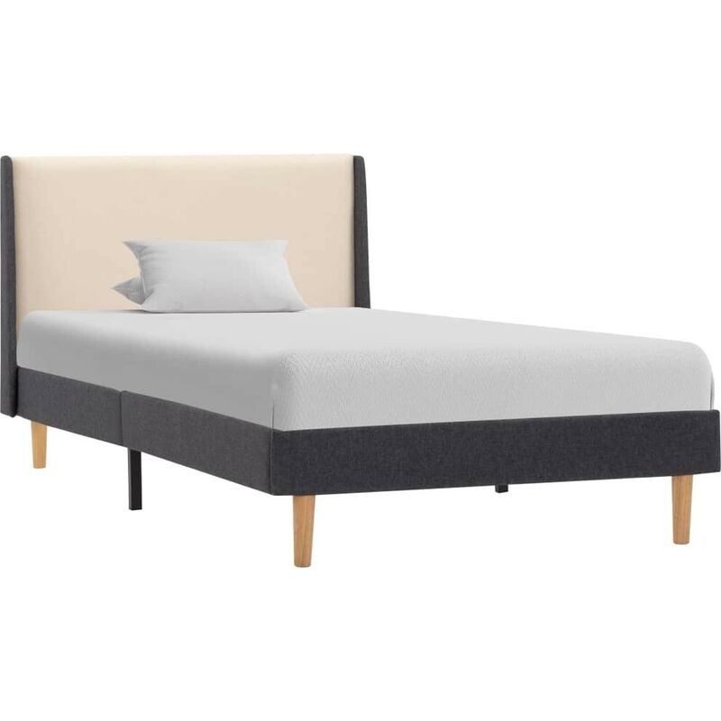 

Hommoo Estructura de cama de tela color crema 90x200 cm