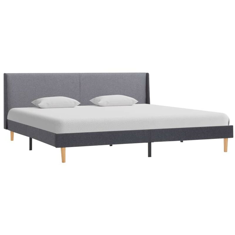 

Estructura de cama de tela gris 180x200 cm - Hommoo