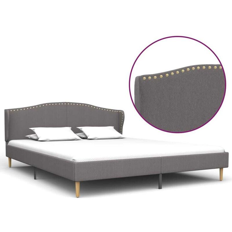 

Estructura de cama de tela gris claro 180x200 cm - Hommoo