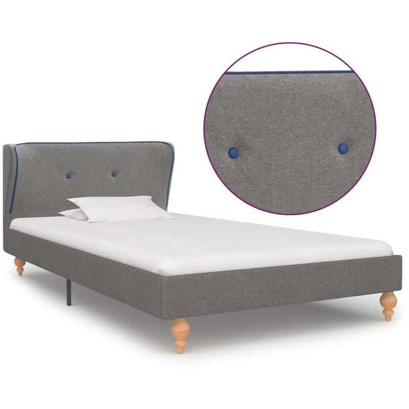 

Estructura de cama de tela gris claro 90x200 cm - Hommoo