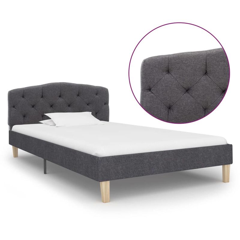 

Estructura de cama de tela gris oscura 90x200 cm - Hommoo