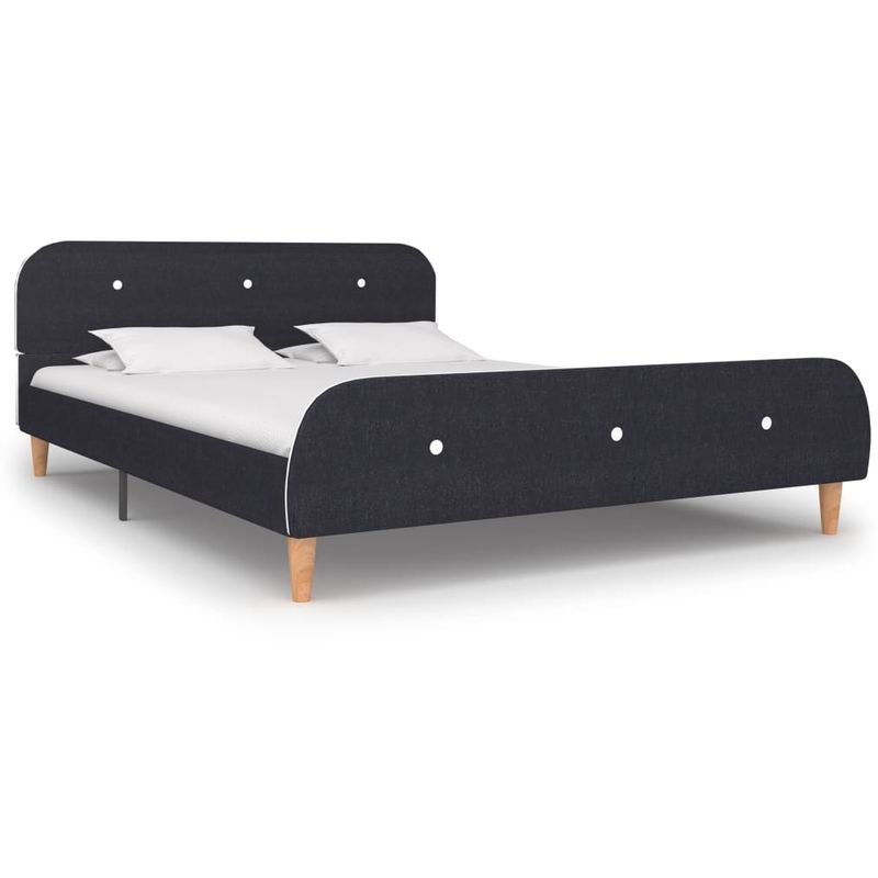 

Estructura de cama de tela gris oscuro 140x200 cm - Hommoo