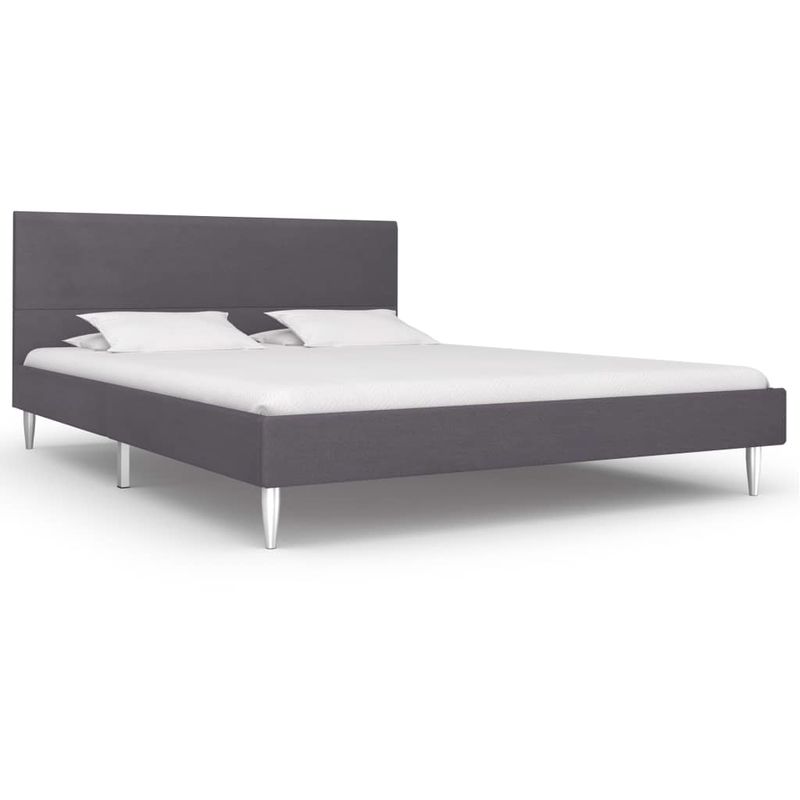 

Estructura de cama de tela gris oscuro 140x200 cm - Hommoo