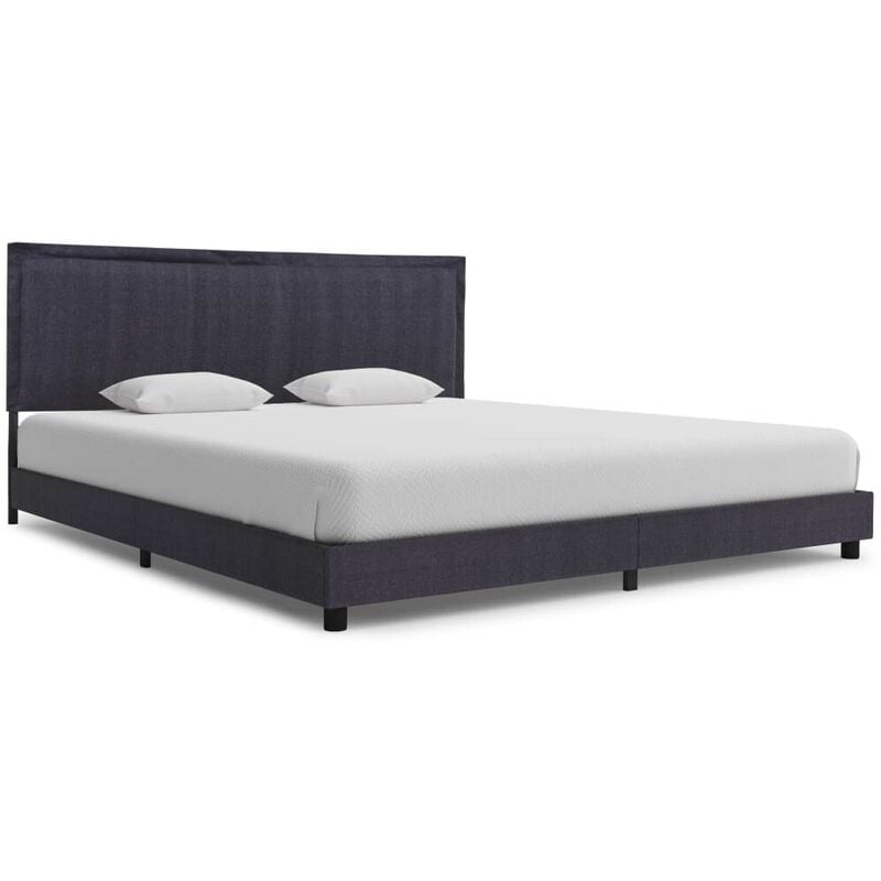 

Estructura de cama de tela gris oscuro 180x200 cm - Hommoo