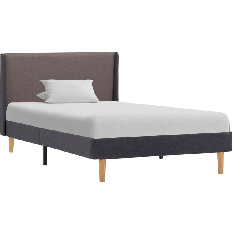 

Estructura de cama de tela gris topo 100x200 cm - Hommoo