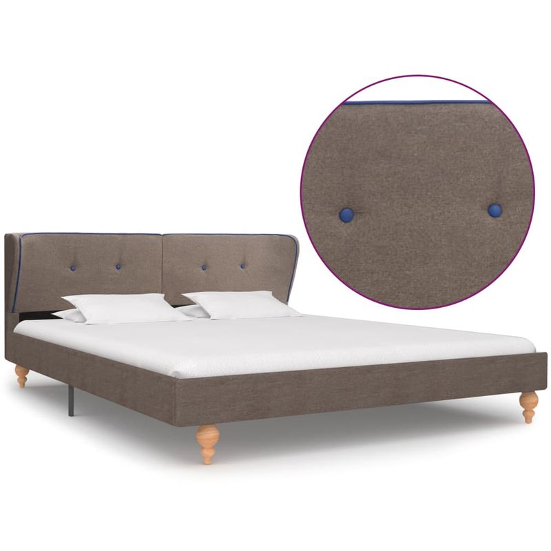 

Estructura de cama de tela gris topo 180x200 cm - Hommoo