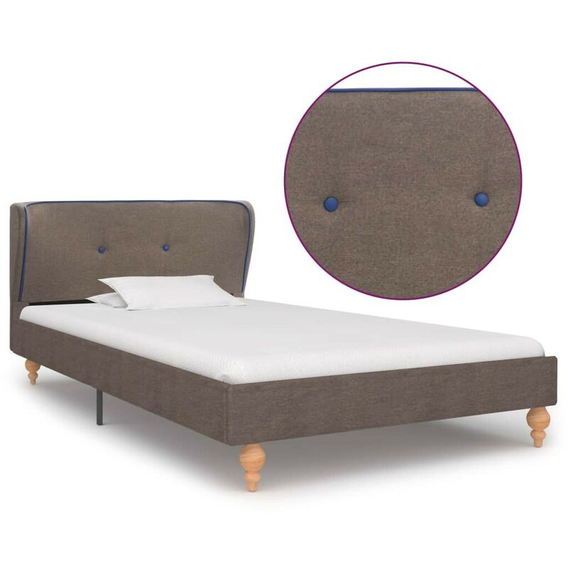 

Estructura de cama de tela gris topo 90x200 cm - Hommoo