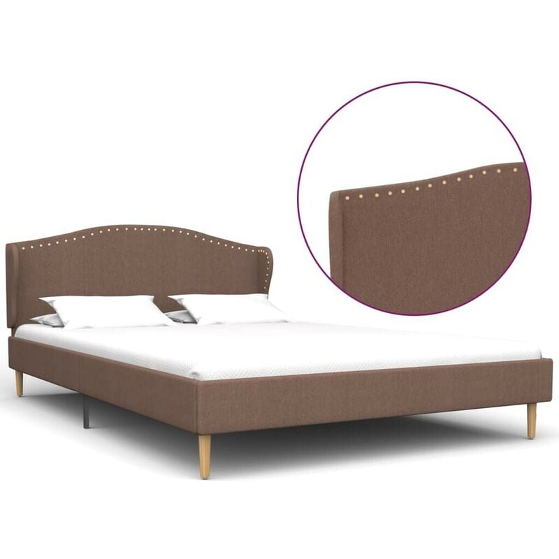 

Hommoo Estructura de cama de tela marrón 140x200 cm