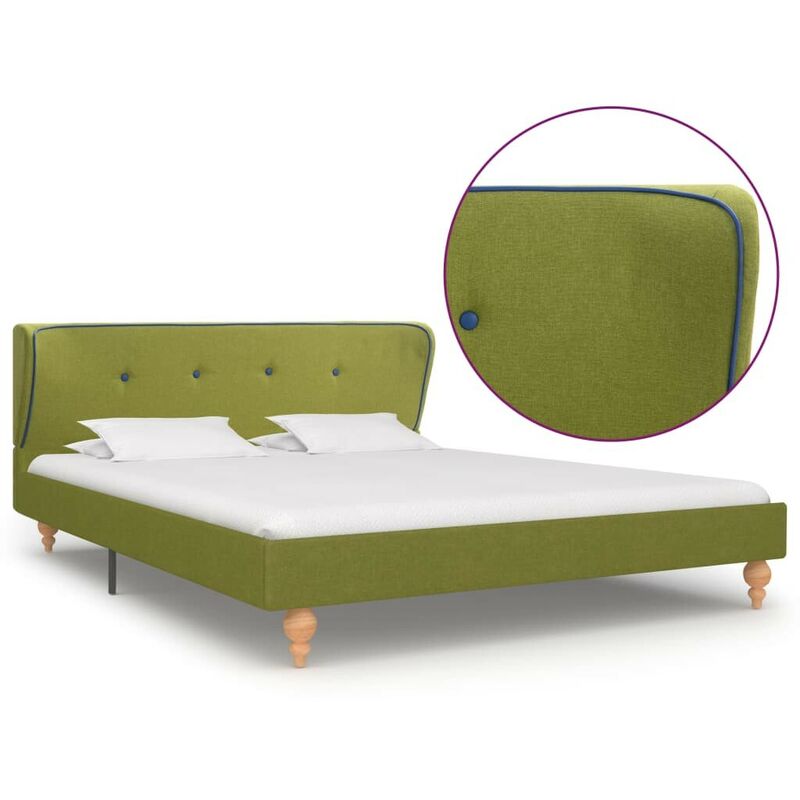 

Estructura de cama de tela verde 140x200 cm - Hommoo