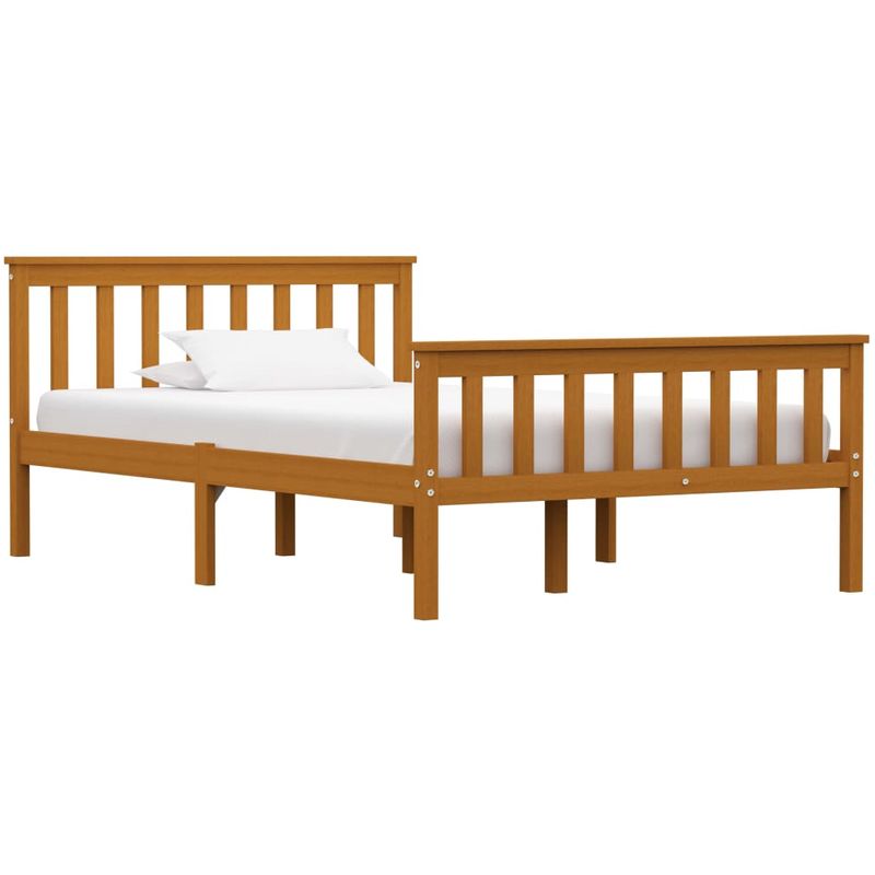 

Estructura de cama madera maciza pino marrón miel 120x200 cm - Hommoo