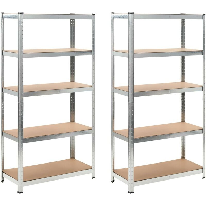étagère de rangement 2 pcs Argenté HDV14967 - Hommoo