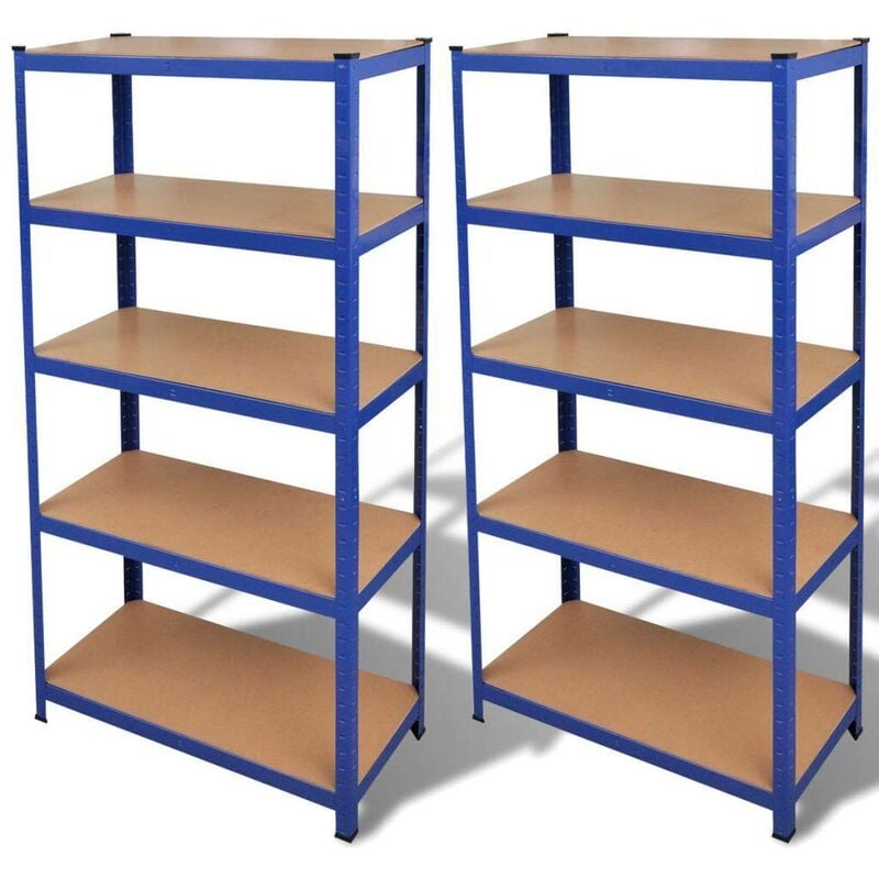 étagère de rangement 2 pcs Bleu HDV14968 - Hommoo