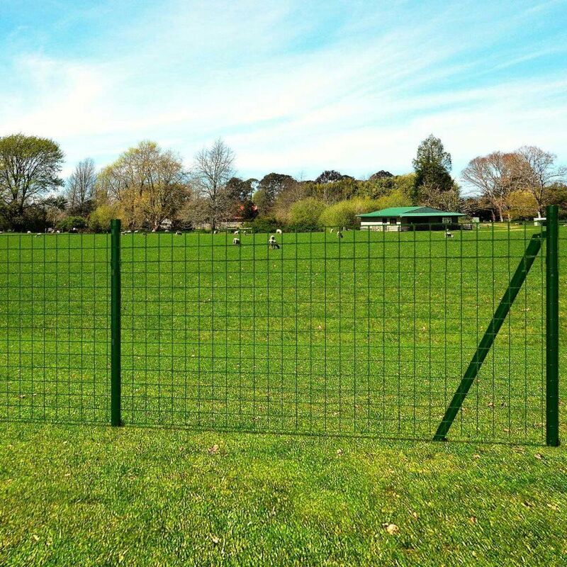 

Hommoo Euro Valla de acero verde 25x1,5 m
