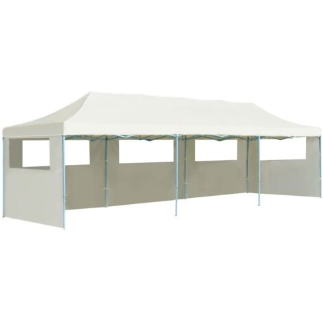 Hommoo Faltzelt Partyzelt Pop-Up mit 5 Seitenwänden 3 x 9 m Creme VD29141