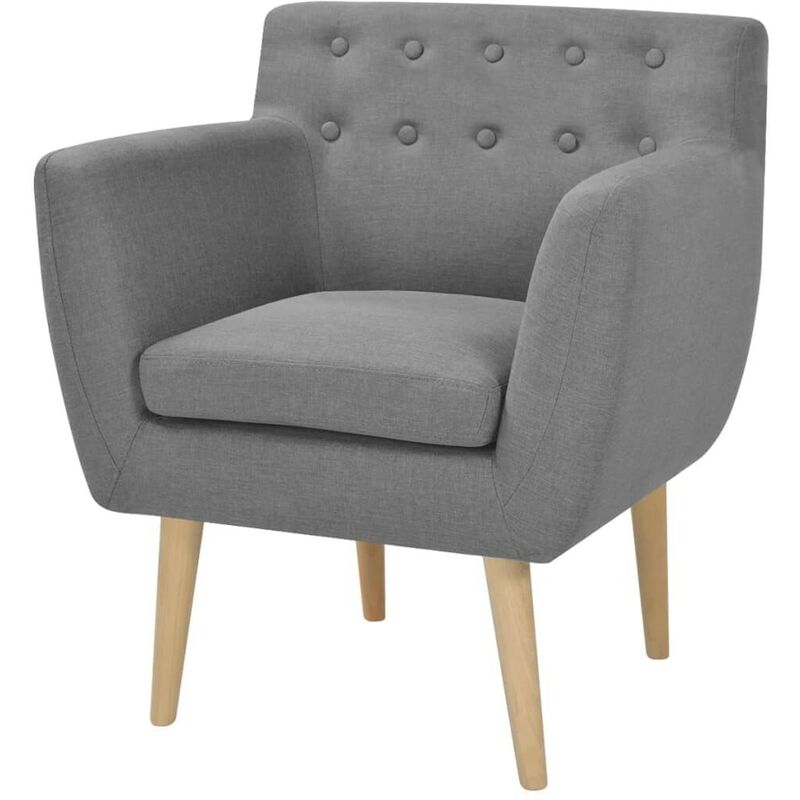 Hommoo - Fauteuil Gris clair Tissu HDV10278