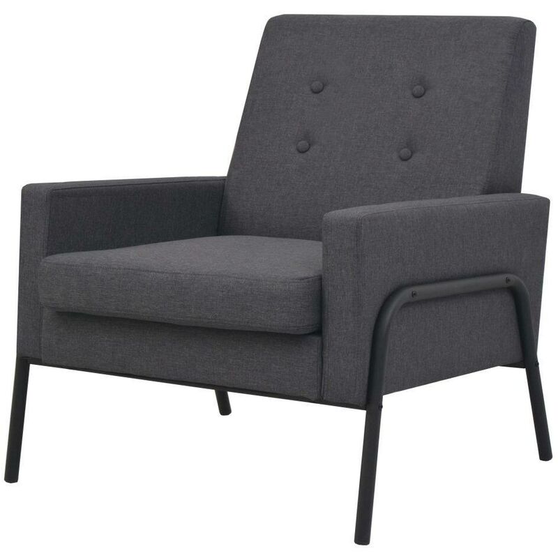 Hommoo - Fauteuil Gris fonce Acier et tissu HDV11508