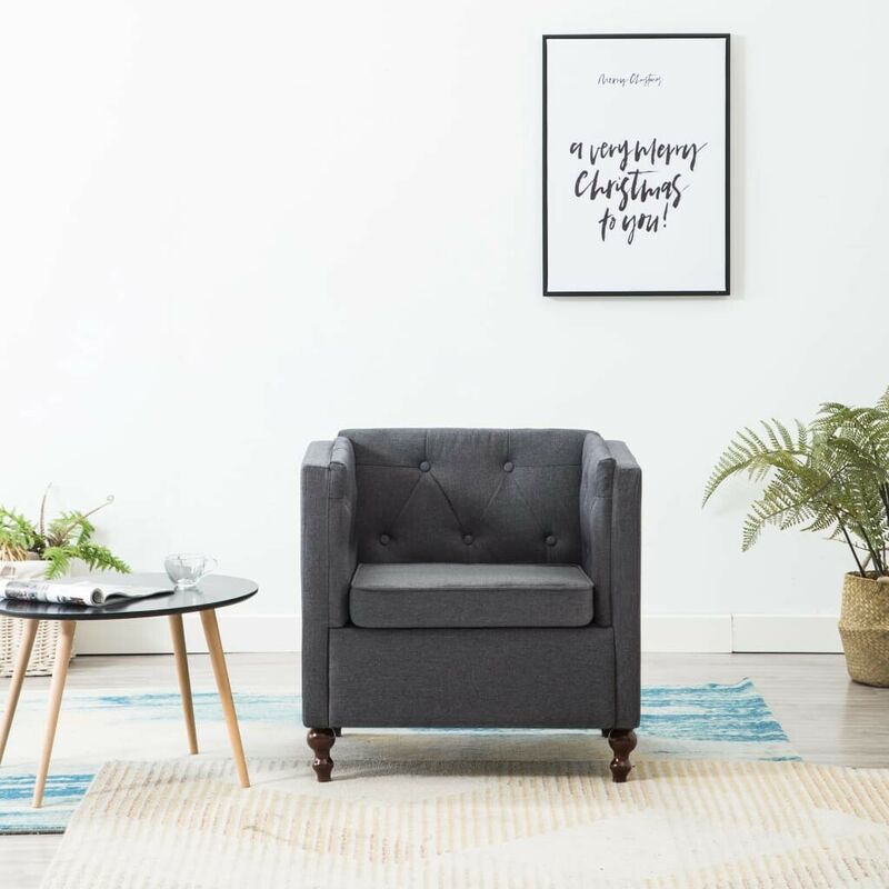 Hommoo - Fauteuil Gris fonce Tissu HDV13075
