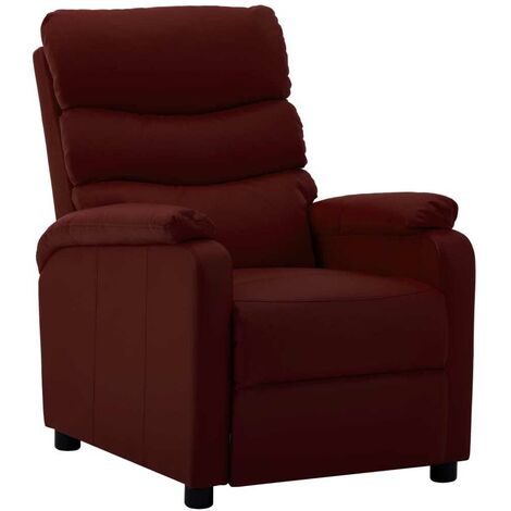 Hommoo Fauteuil inclinable Rouge bordeaux Similicuir