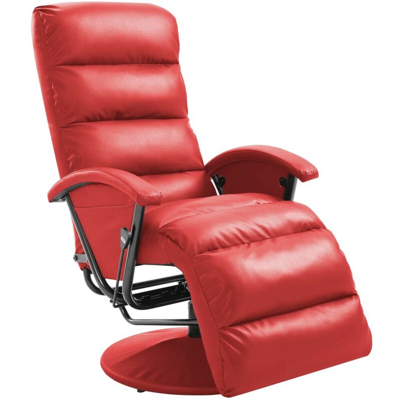 Hommoo Fauteuil inclinable TV Rouge Similicuir HDV14103
