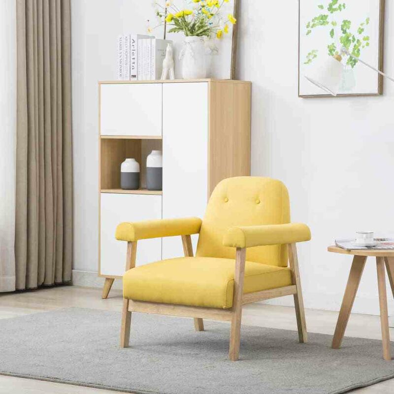 Hommoo - Fauteuil Jaune Tissu HDV12577