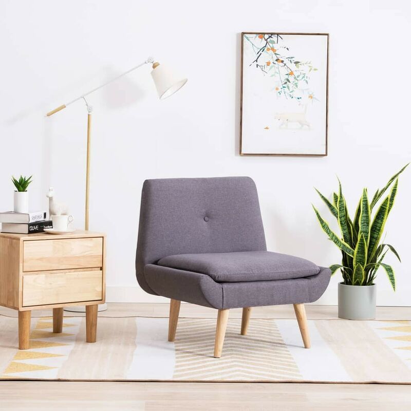 Hommoo - Fauteuil sans accoudoirs Gris clair Tissu HDV12903