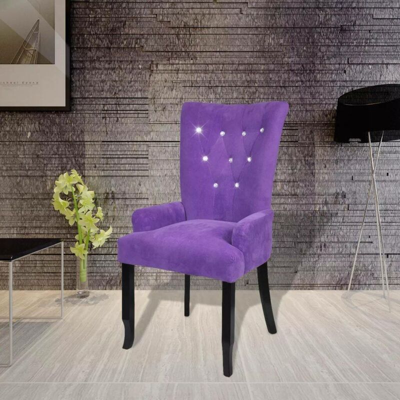 Fauteuil Violet Velours HDV08334 - Hommoo