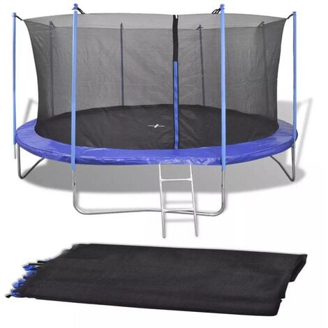 Hommoo Filet de securite pour trampoline rond 4,57 m PE Noir HDV04294