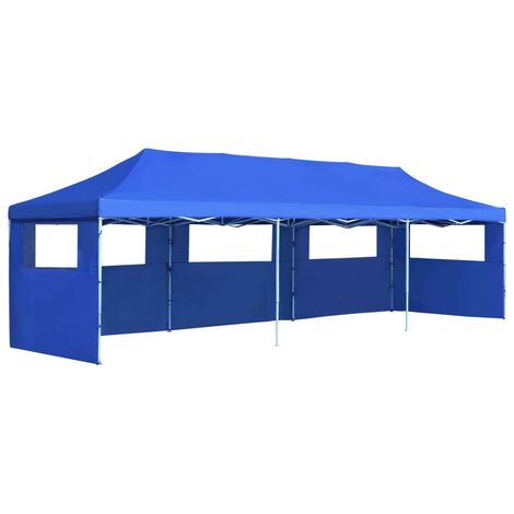 Hommoo Folding Pop-up Party Tent with 5 Sidewalls 3x9 m Blue VD29144