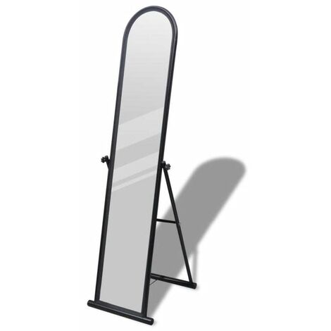 Hommoo Free Standing Floor Mirror Full Length Rectangular Black VD08267