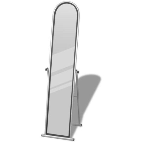 Hommoo Free Standing Floor Mirror Full Length Rectangular Grey VD08268