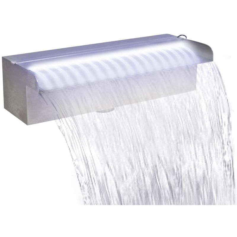 

Fuente cascada rectangular LED piscina acero inoxidable 30 cm - Hommoo